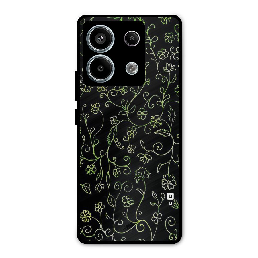 Green Leaves Metal Back Case for Redmi Note 13 Pro 5G