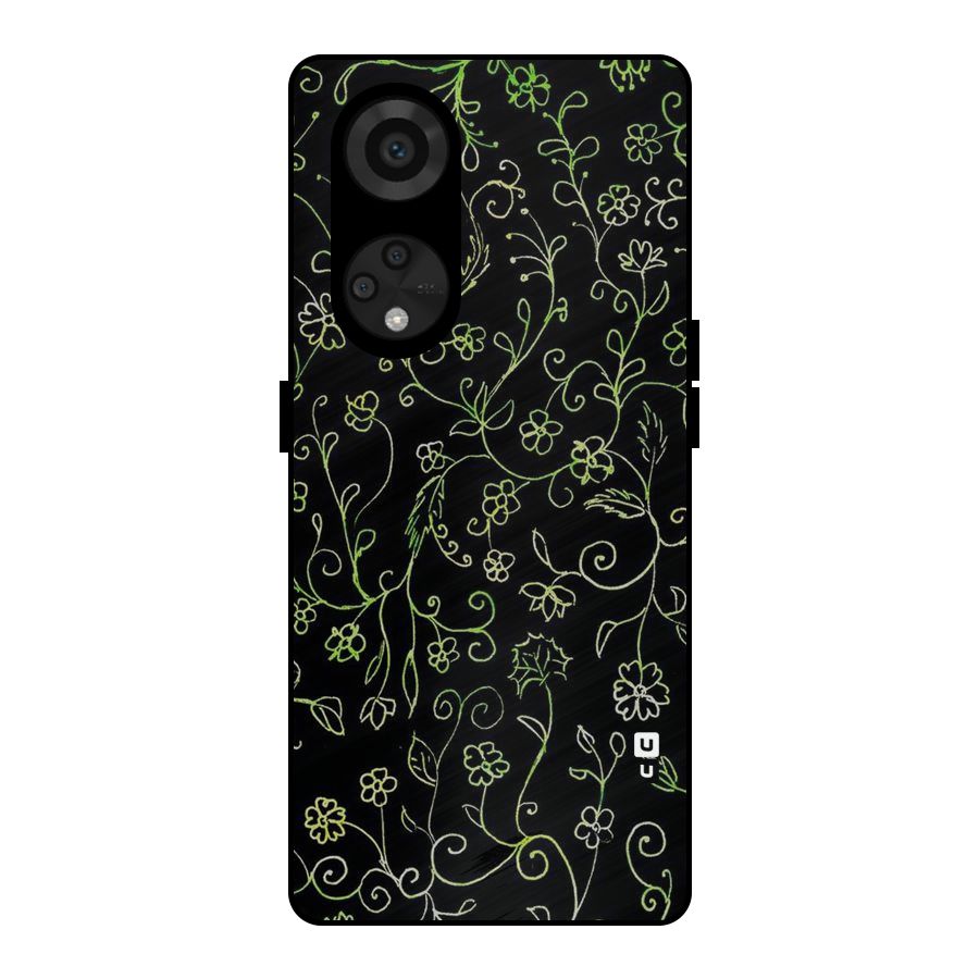 Green Leaves Metal Back Case for Reno8 T 5G
