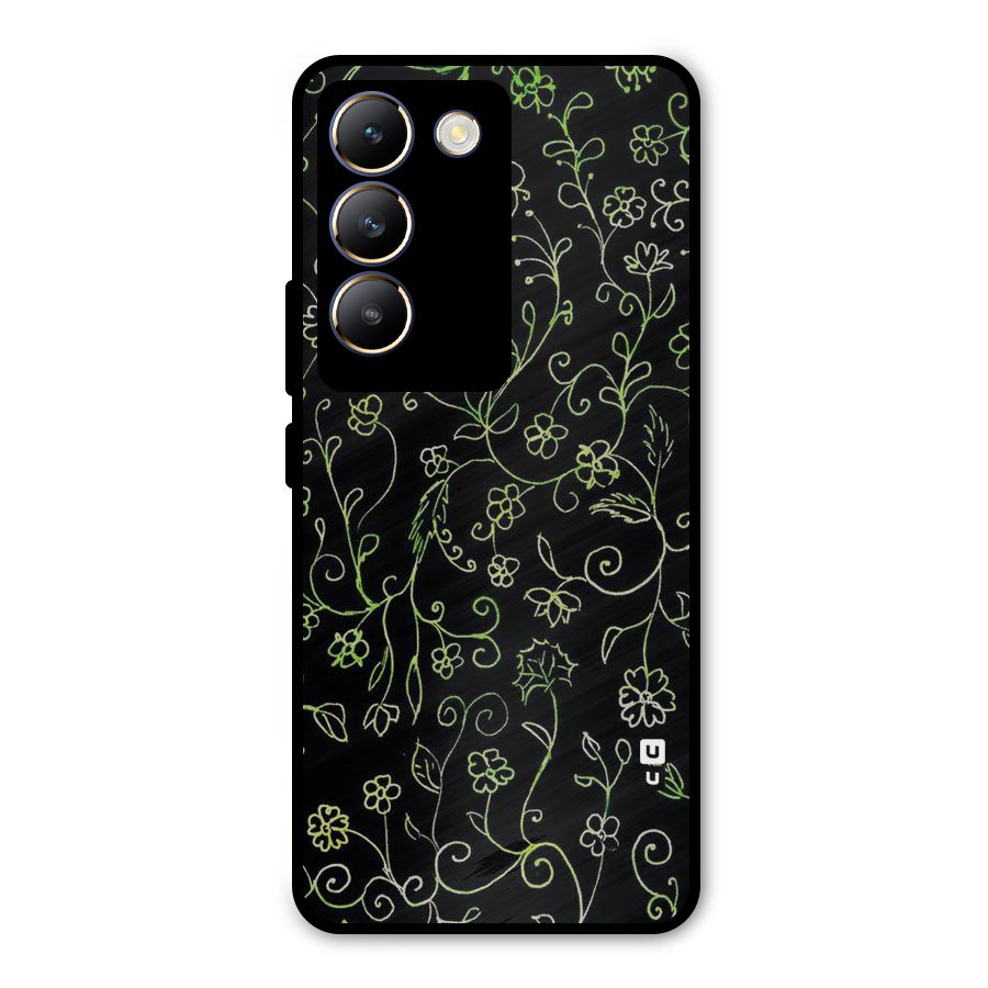 Green Leaves Metal Back Case for Vivo T3 5G