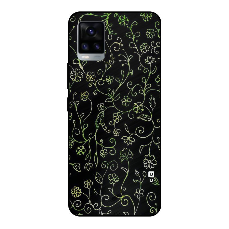 Green Leaves Metal Back Case for Vivo V20 2021