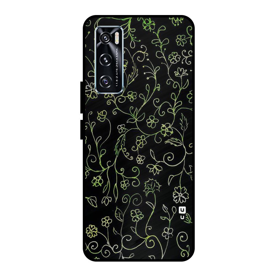 Green Leaves Metal Back Case for Vivo V20 SE