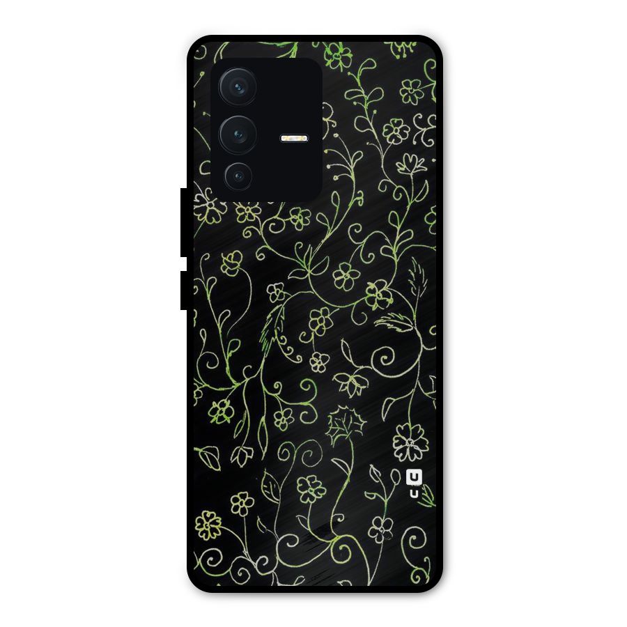 Green Leaves Metal Back Case for Vivo V23 Pro