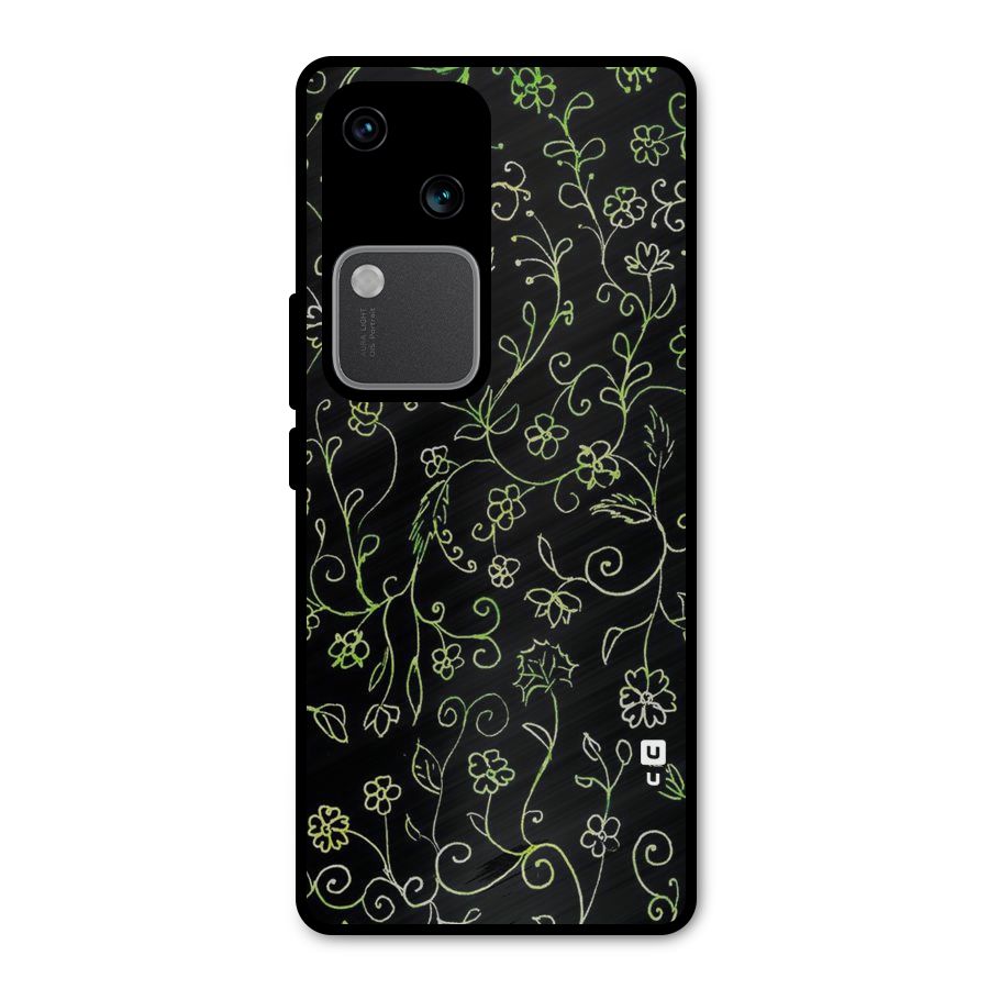 Green Leaves Metal Back Case for Vivo V30