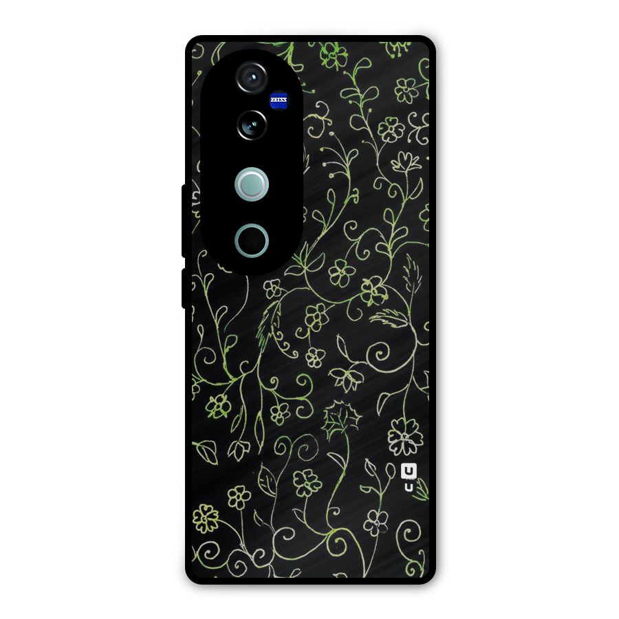 Green Leaves Metal Back Case for Vivo V40