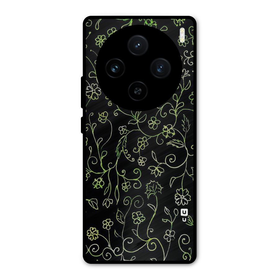 Green Leaves Metal Back Case for Vivo X100