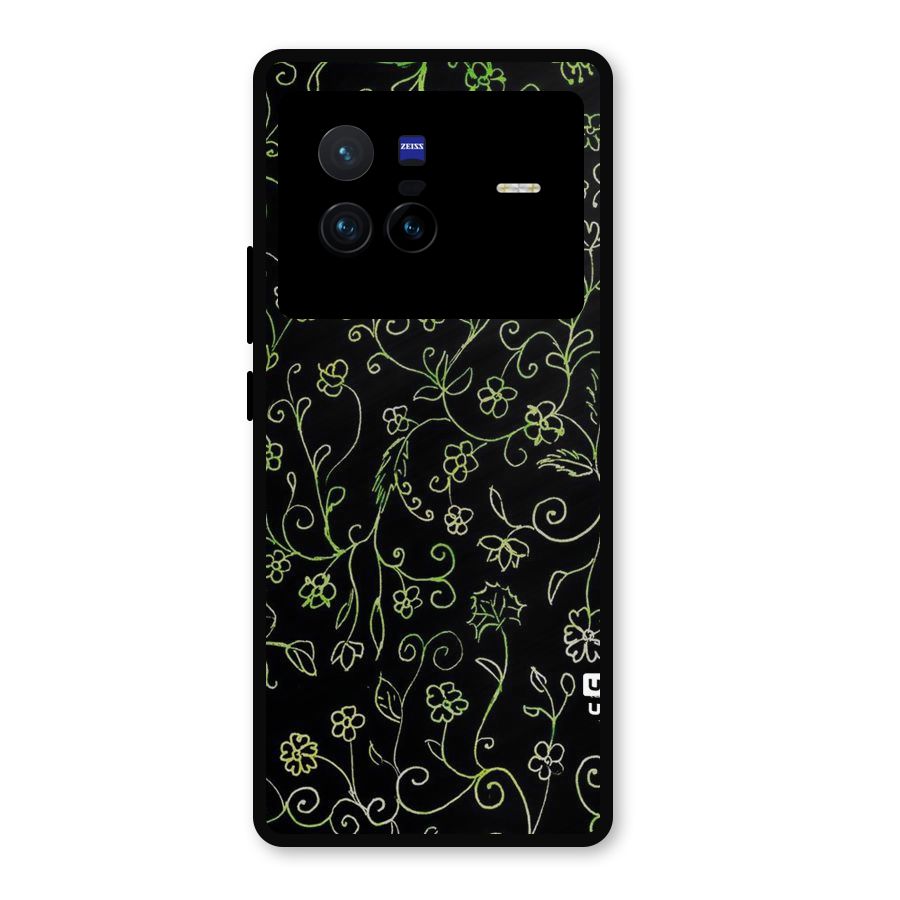 Green Leaves Metal Back Case for Vivo X80