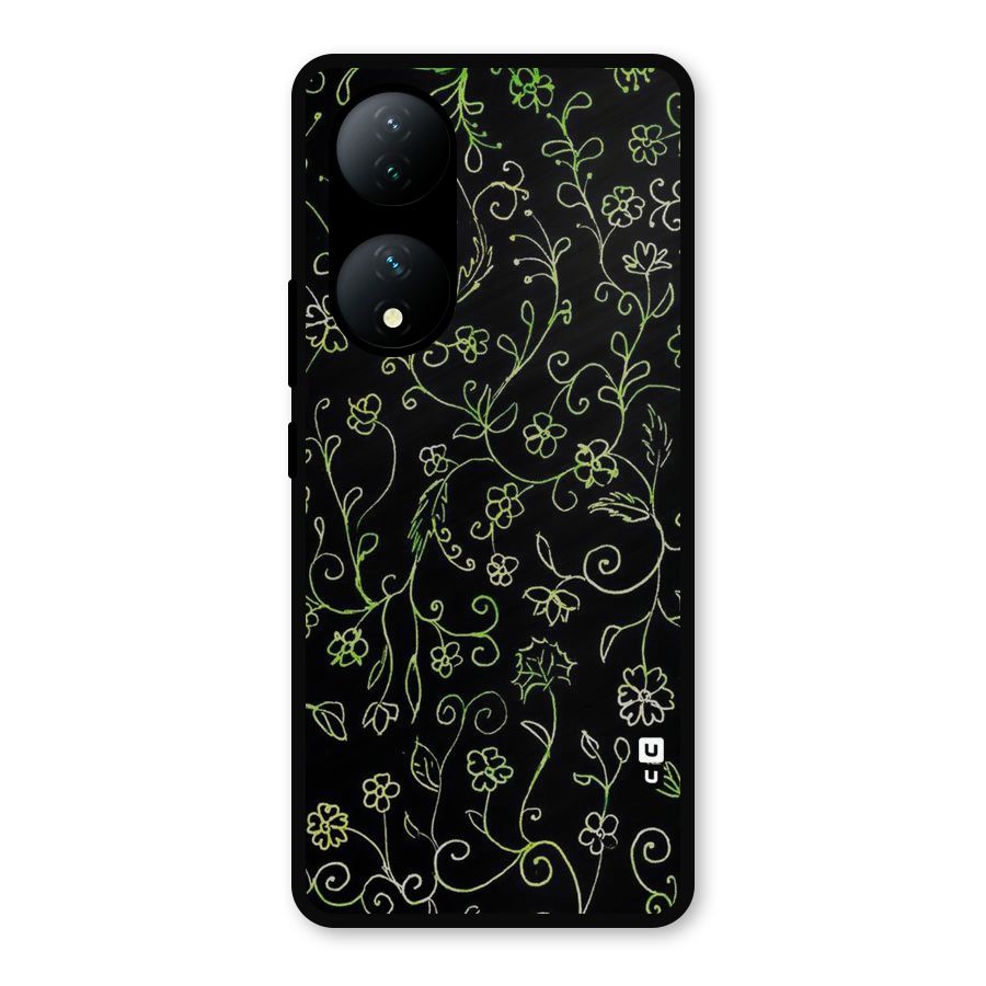 Green Leaves Metal Back Case for Vivo Y100a