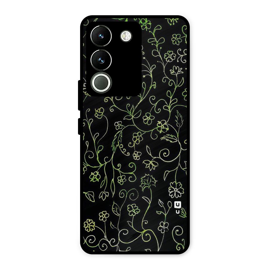 Green Leaves Metal Back Case for Vivo Y200