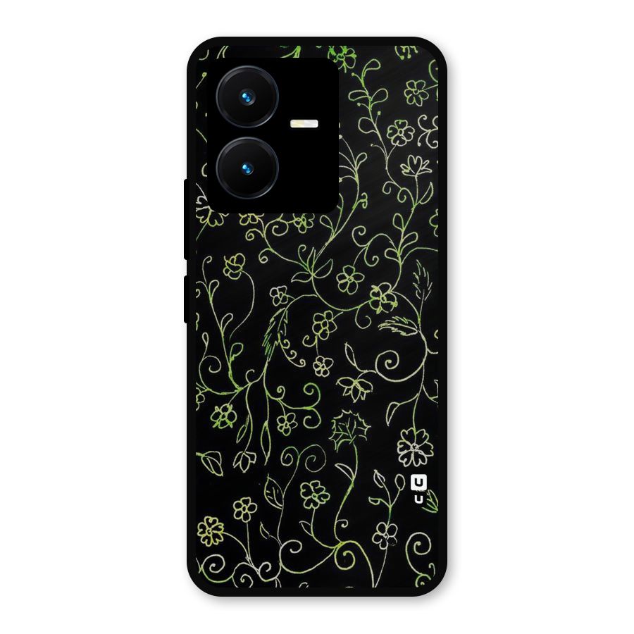 Green Leaves Metal Back Case for Vivo Y22s