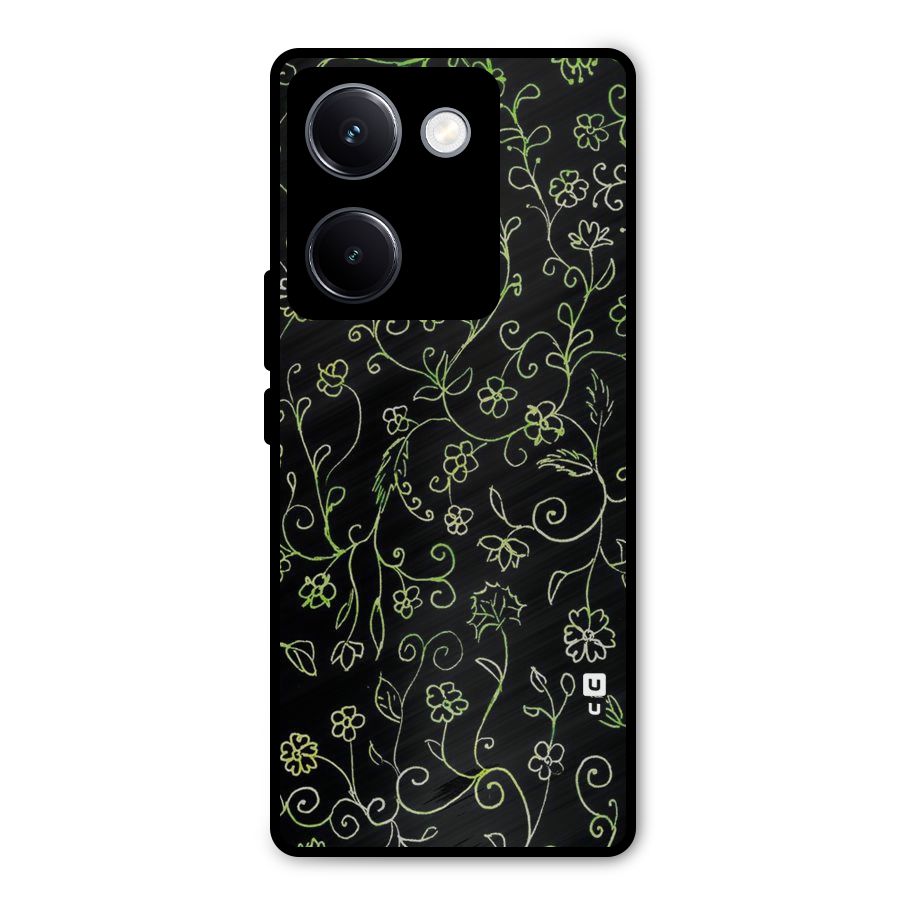 Green Leaves Metal Back Case for Vivo Y300 Plus