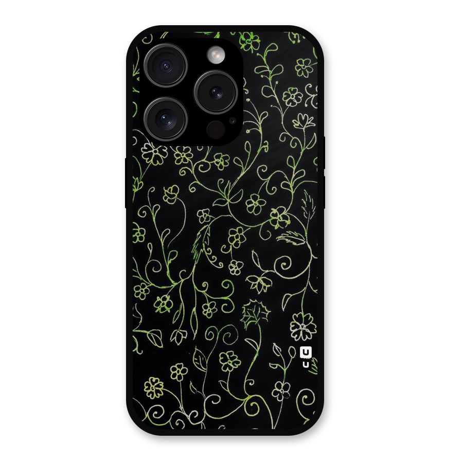 Green Leaves Metal Back Case for iPhone 15 Pro
