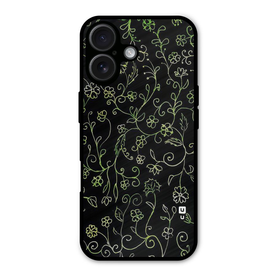 Green Leaves Metal Back Case for iPhone 16