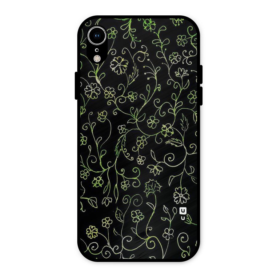 Green Leaves Metal Back Case for iPhone XR