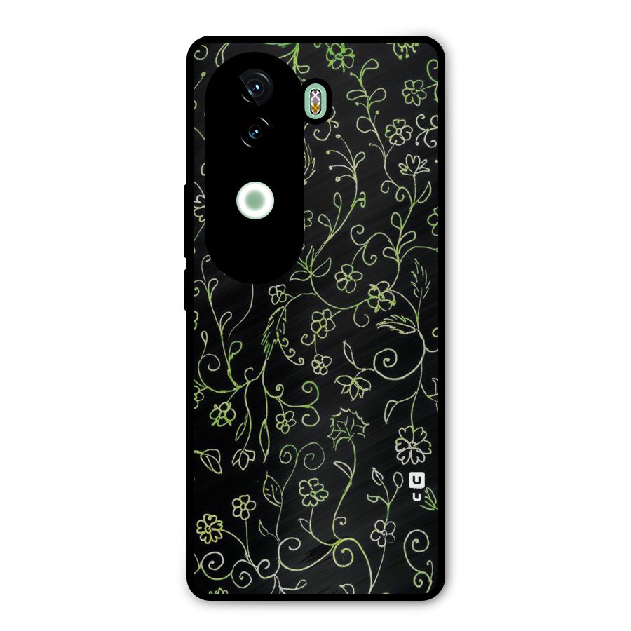 Green Leaves Metal Back Case for iQOO Z9s