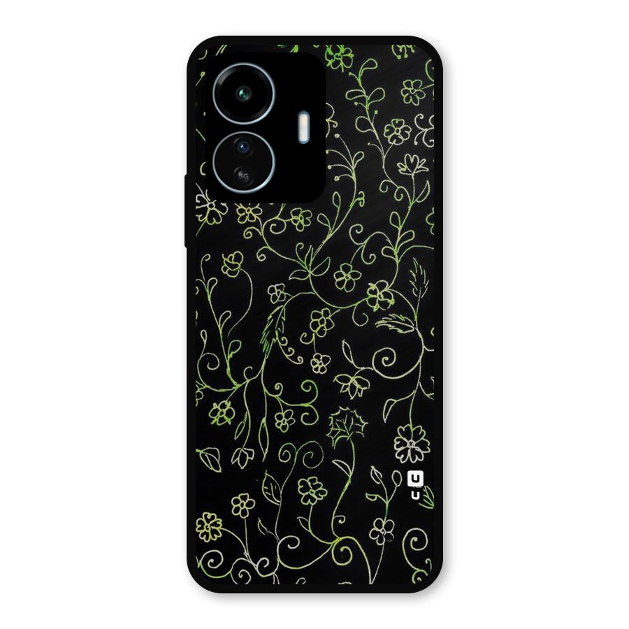 Green Leaves Metal Back Case for vivo iQOO Z6 Lite 5G