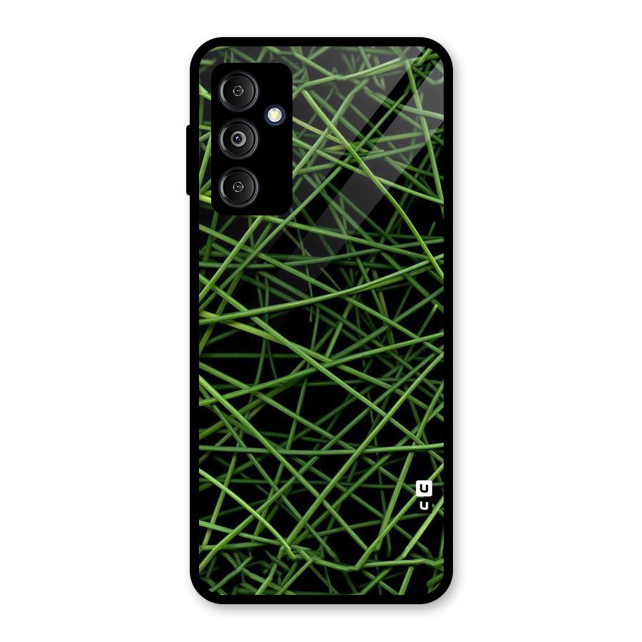 Green Lines Glass Back Case for Galaxy M14 5G
