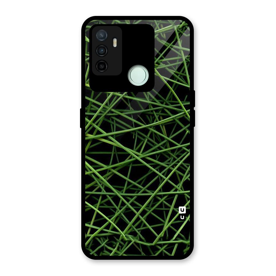 Green Lines Glass Back Case for Oppo A53