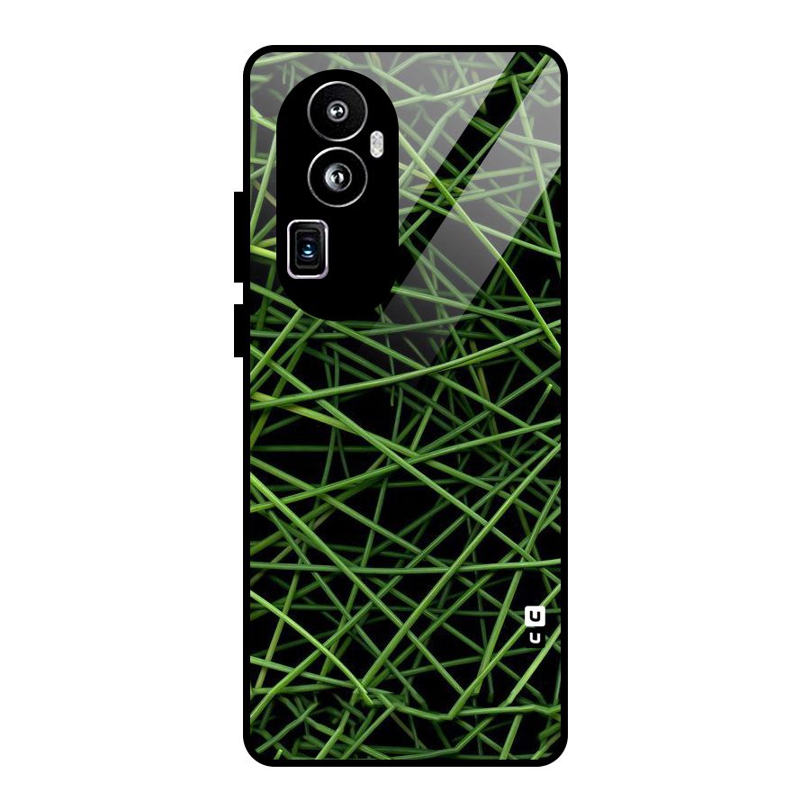 Green Lines Glass Back Case for Oppo Reno10 Pro Plus