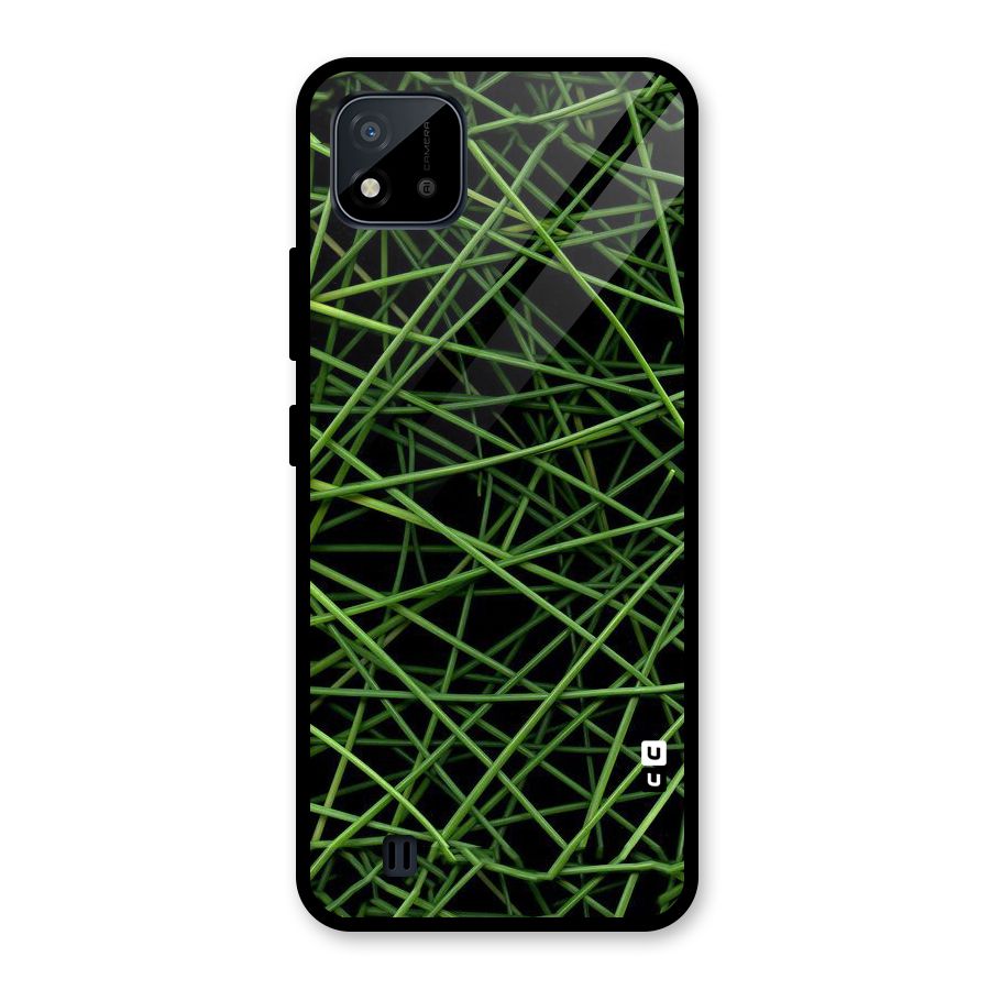 Green Lines Glass Back Case for Realme C11 2021