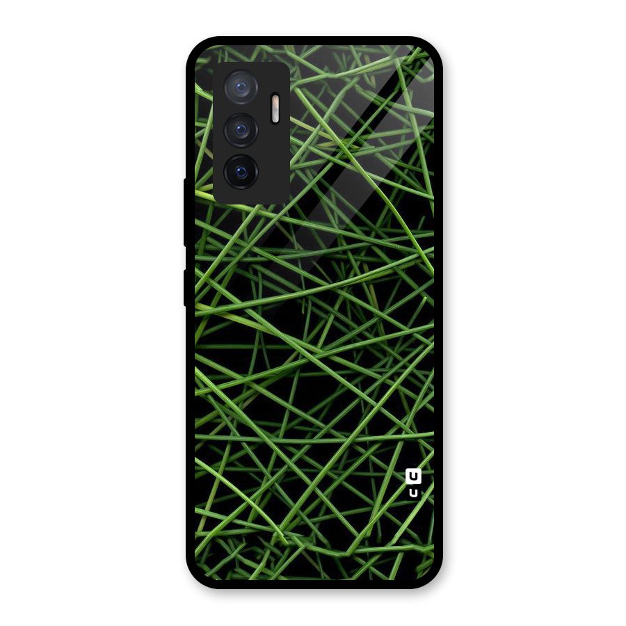 Green Lines Glass Back Case for Vivo V23e