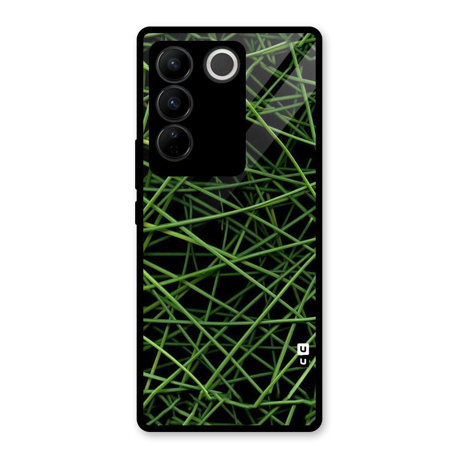 Green Lines Glass Back Case for Vivo V27