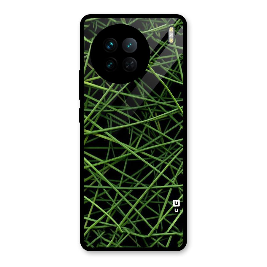 Green Lines Glass Back Case for Vivo X90