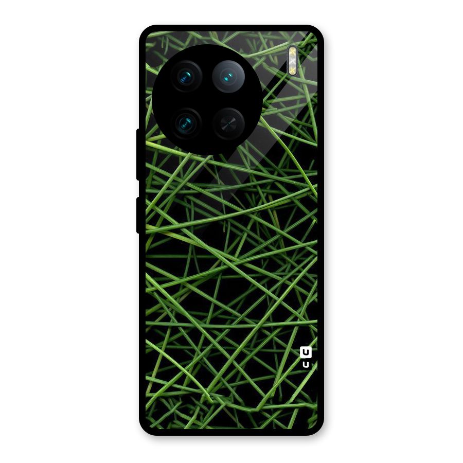 Green Lines Glass Back Case for Vivo X90 Pro