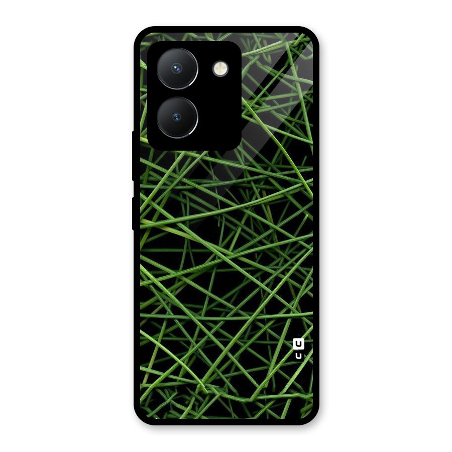 Green Lines Glass Back Case for Vivo Y36