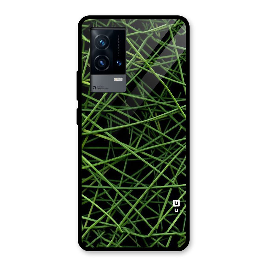 Green Lines Glass Back Case for iQOO 9 5G