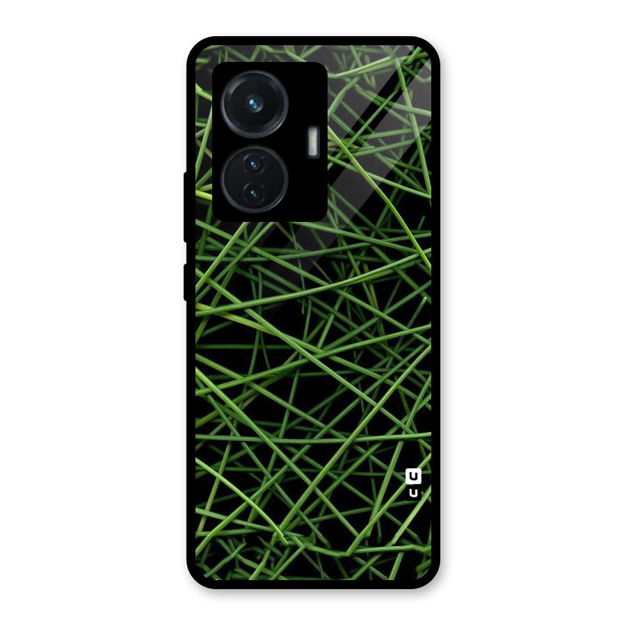Green Lines Glass Back Case for iQOO Z6 44W
