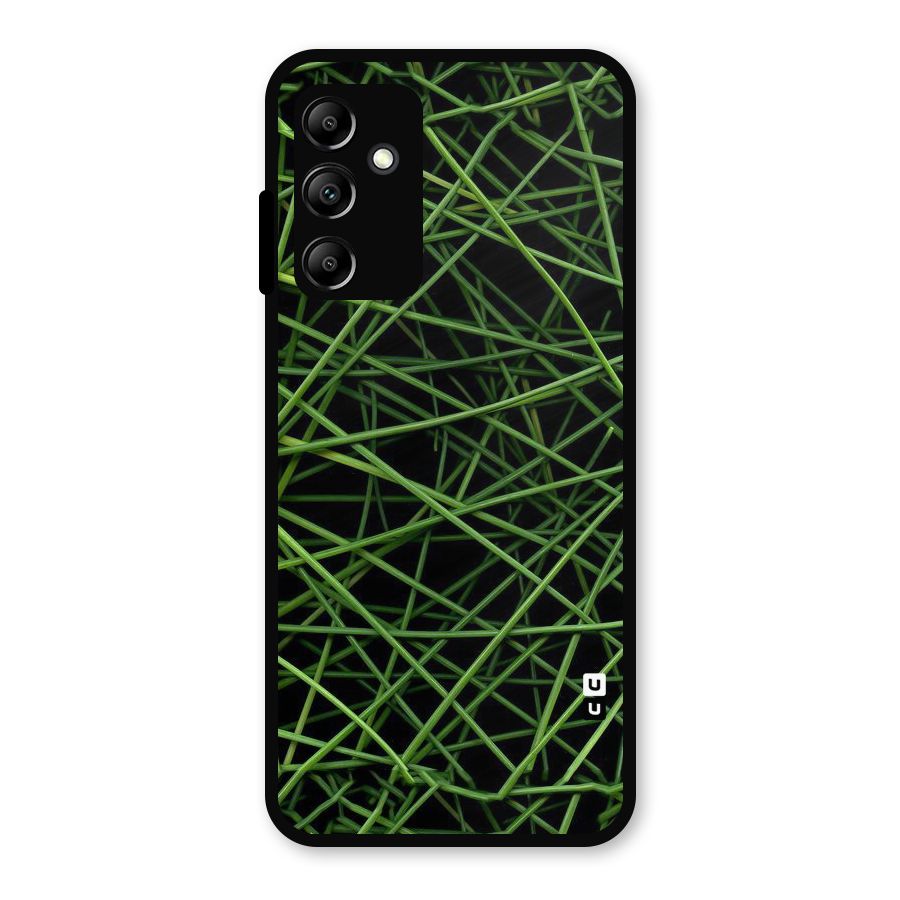 Green Lines Metal Back Case for Galaxy A14 5G