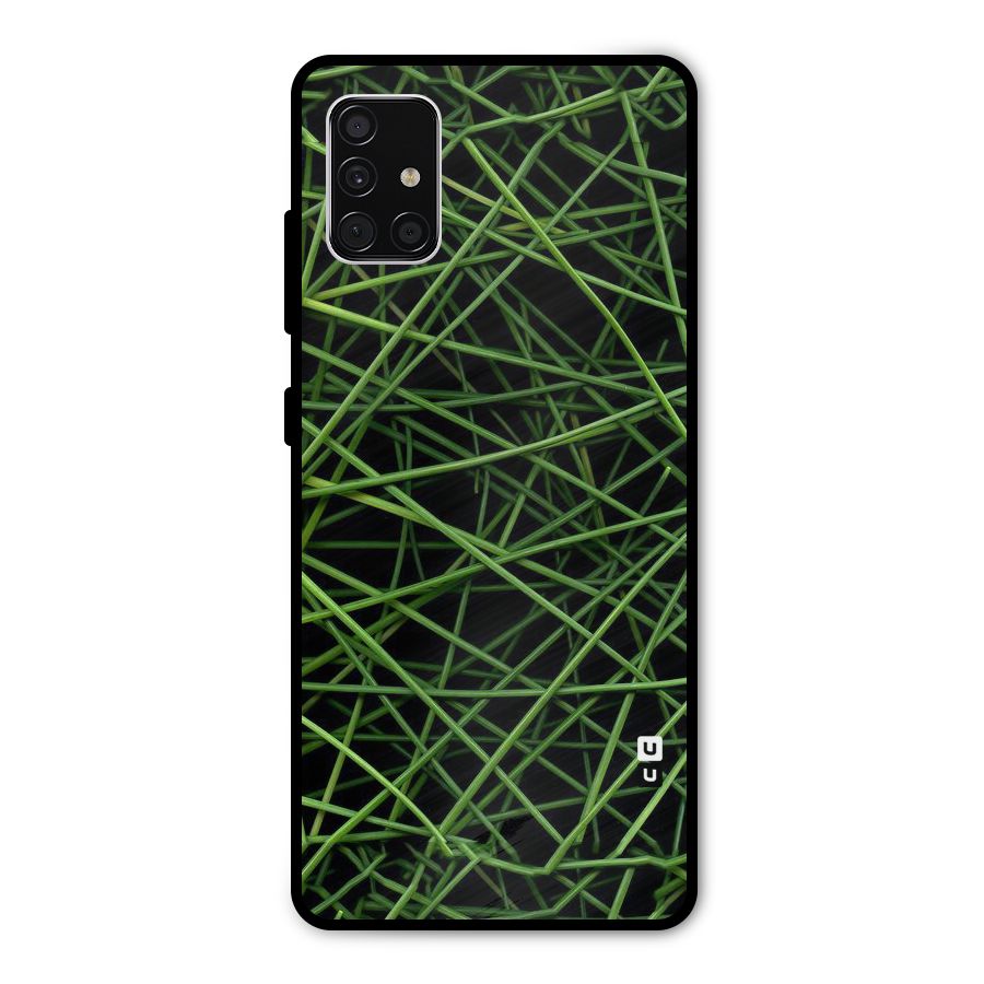 Green Lines Metal Back Case for Galaxy A51