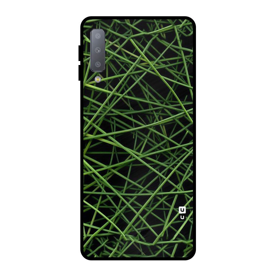 Green Lines Metal Back Case for Galaxy A7 (2018)
