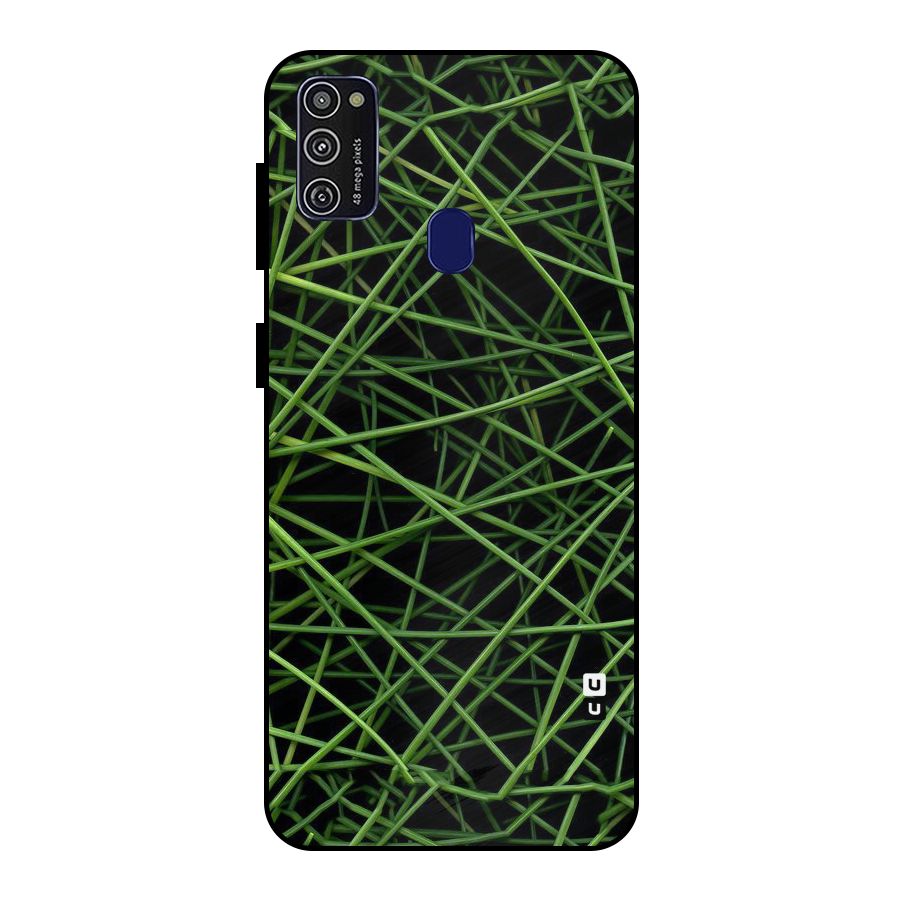 Green Lines Metal Back Case for Galaxy M30s