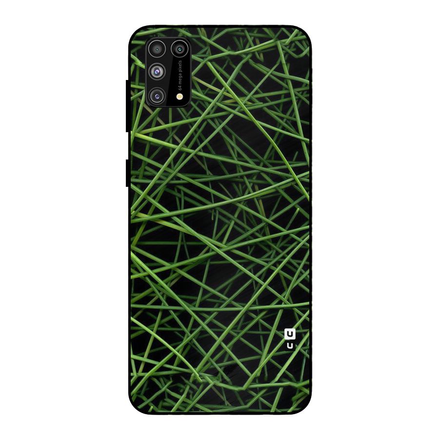 Green Lines Metal Back Case for Galaxy M31