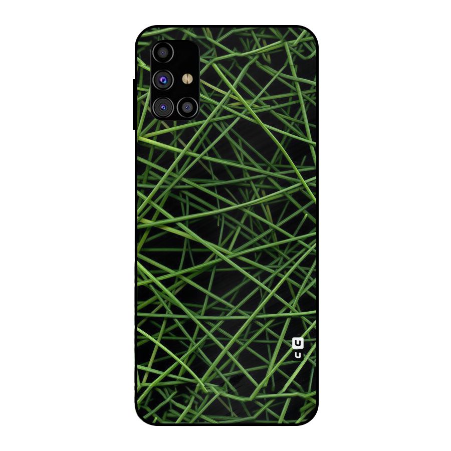 Green Lines Metal Back Case for Galaxy M31s