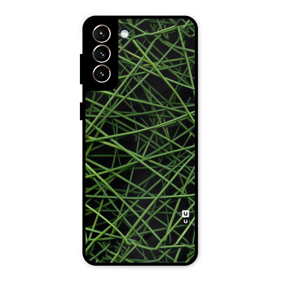 Green Lines Metal Back Case for Galaxy S21 Plus