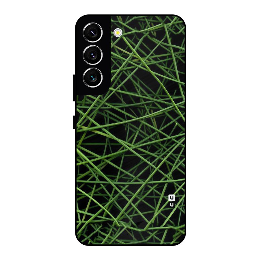 Green Lines Metal Back Case for Galaxy S22 5G
