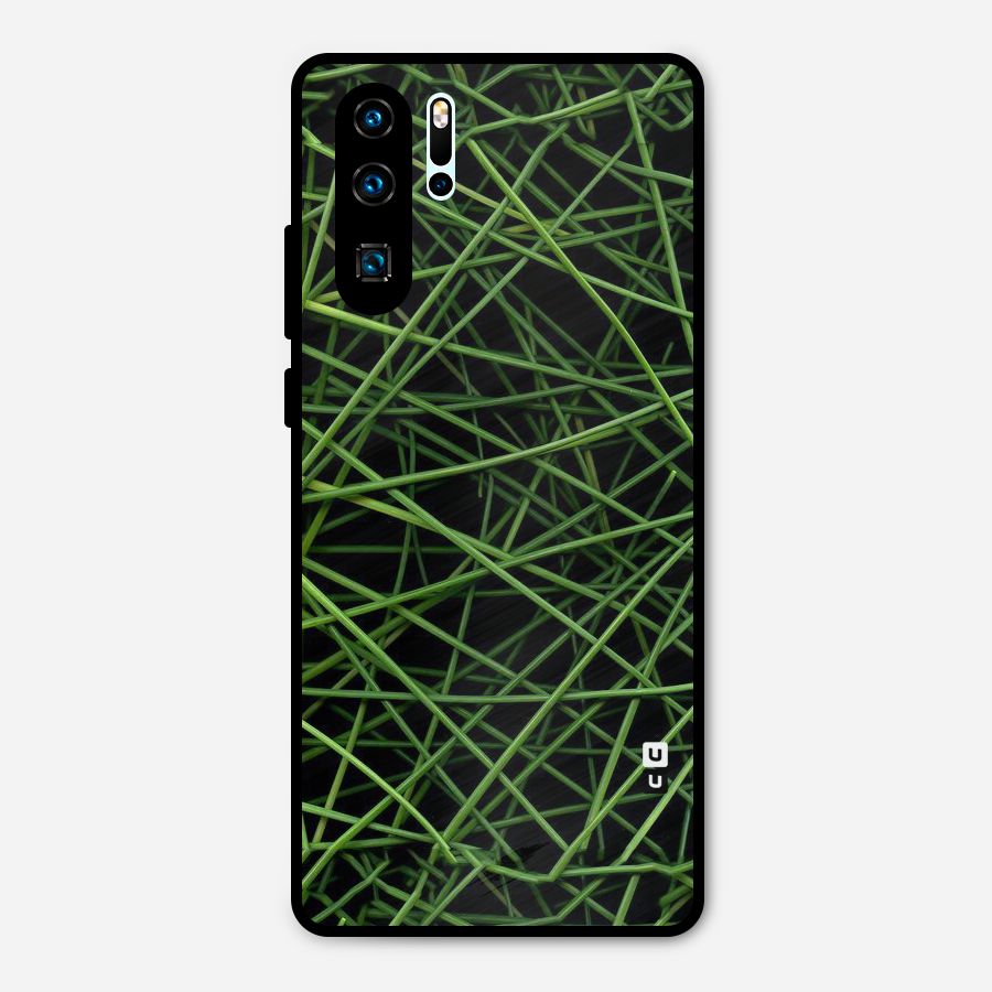Green Lines Metal Back Case for Huawei P30 Pro