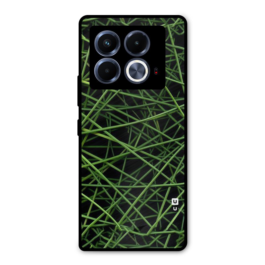 Green Lines Metal Back Case for Infinix Note 40 5G
