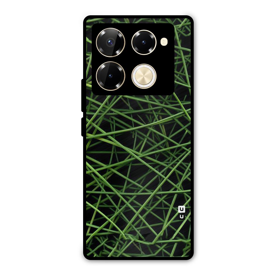 Green Lines Metal Back Case for Infinix Note 40 Pro Plus
