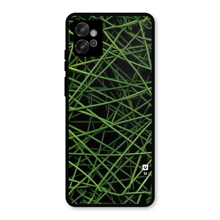 Green Lines Metal Back Case for Moto G32
