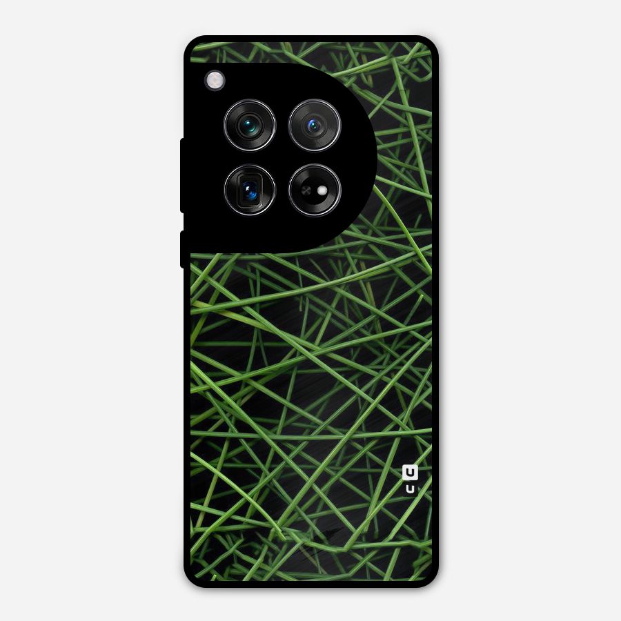 Green Lines Metal Back Case for OnePlus 12