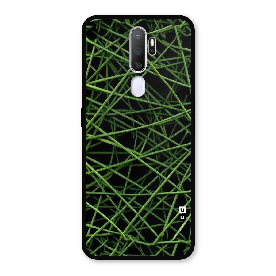 Green Lines Metal Back Case for Oppo A5 (2020)