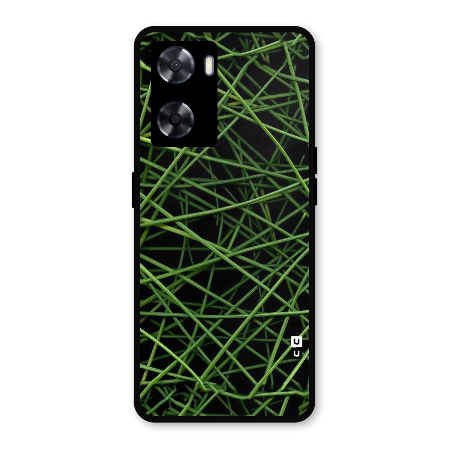 Green Lines Metal Back Case for Oppo A77s