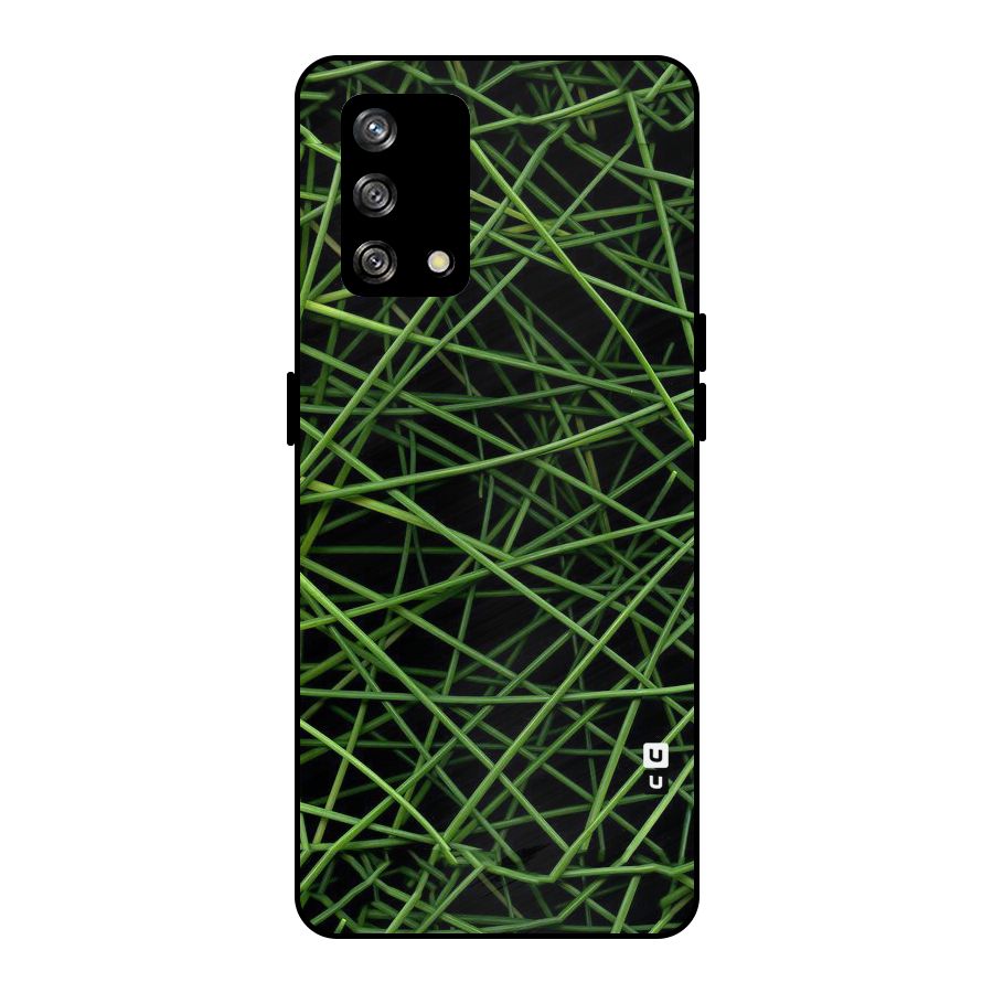 Green Lines Metal Back Case for Oppo F19