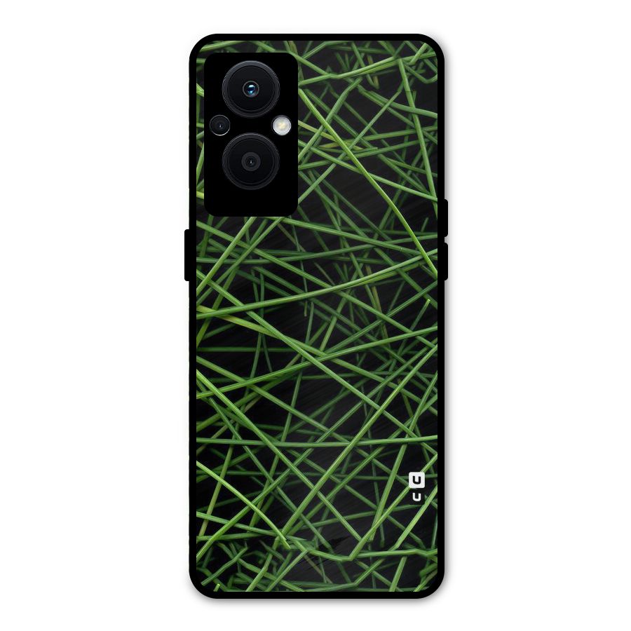 Green Lines Metal Back Case for Oppo F21s Pro 5G