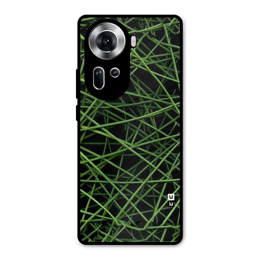 Green Lines Metal Back Case for Oppo Reno11 5G