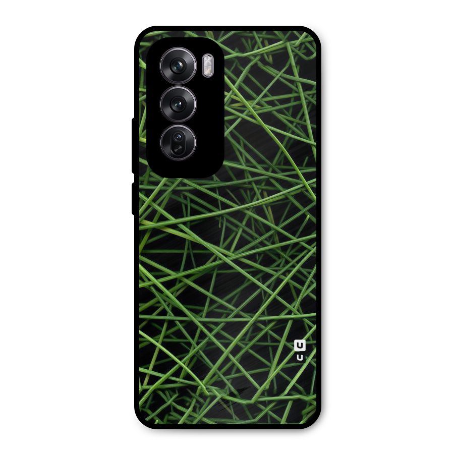 Green Lines Metal Back Case for Oppo Reno12 Pro