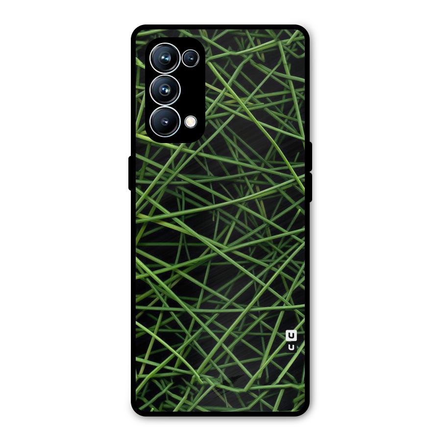Green Lines Metal Back Case for Oppo Reno5 Pro 5G